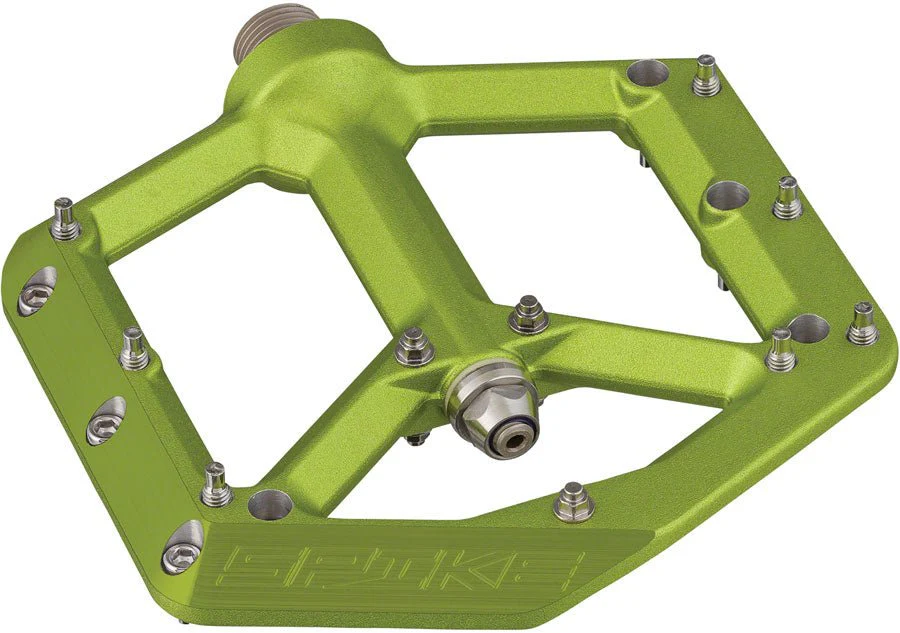 Spank Spike Platform Pedals - Aluminum - Green