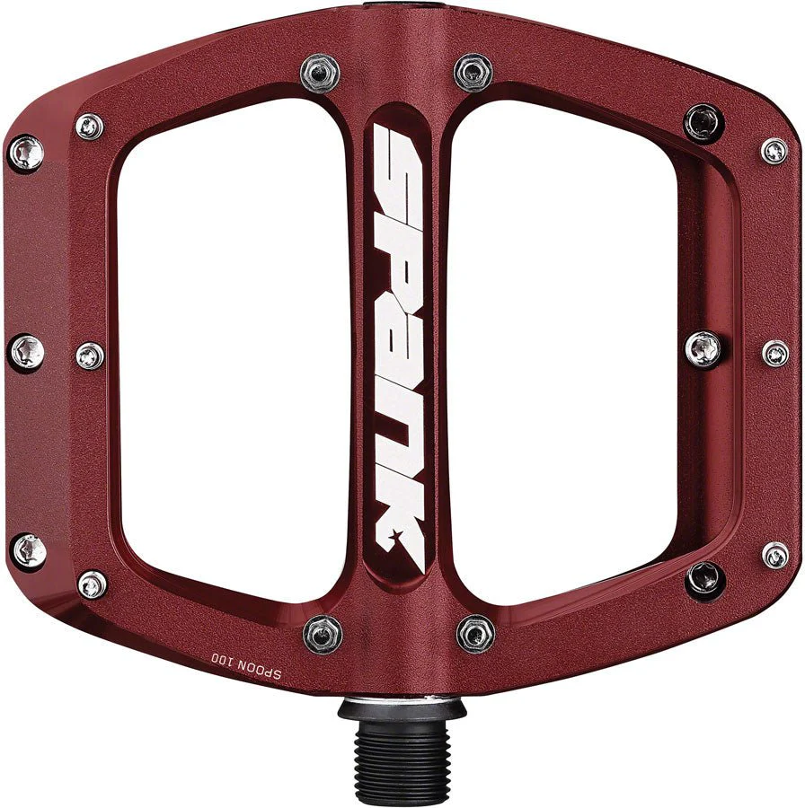 Spank Spoon 100 Platform Pedals - Aluminum - Red - Image 2
