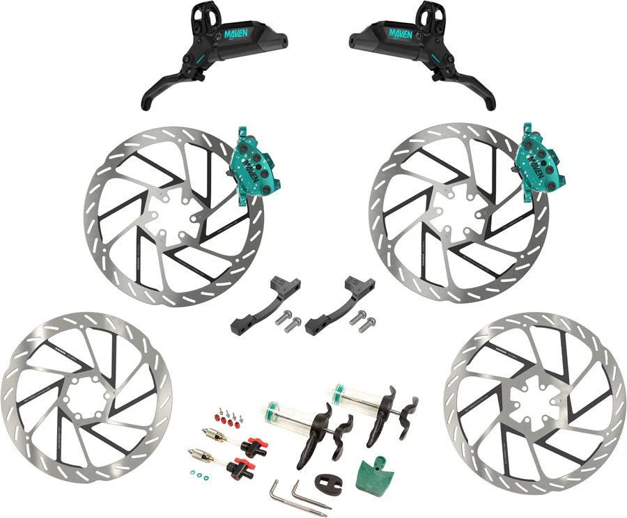SRAM Maven Ultimate Brake - Expert Kit - Teal Splatter - Image 2