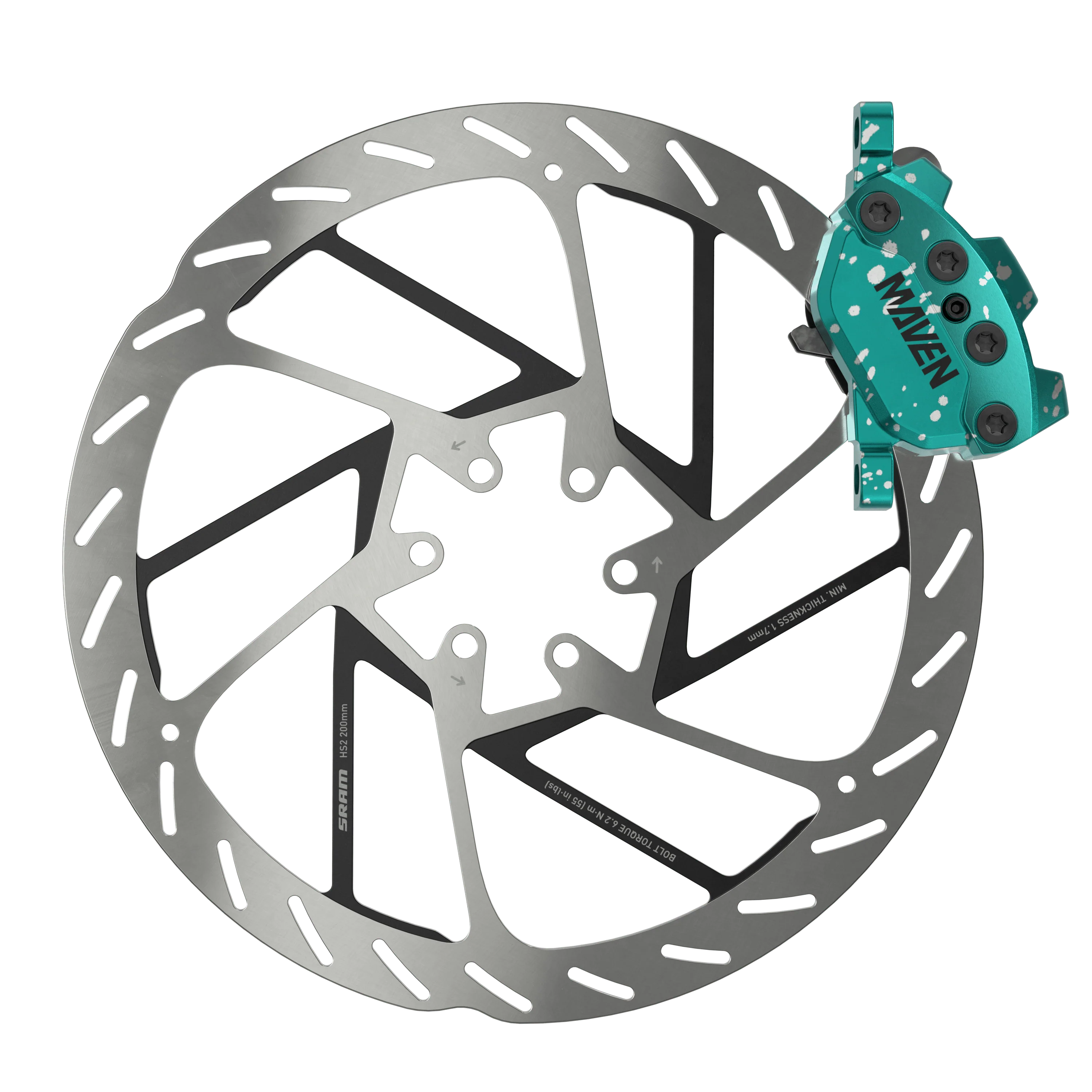 SRAM Maven Ultimate Brake - Expert Kit - Teal Splatter - Image 6