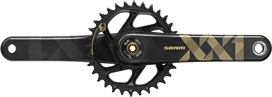 SRAM XX1 Eagle Carbon Boost Crankset - 175mm - 34t - DUB Spindle - Gold