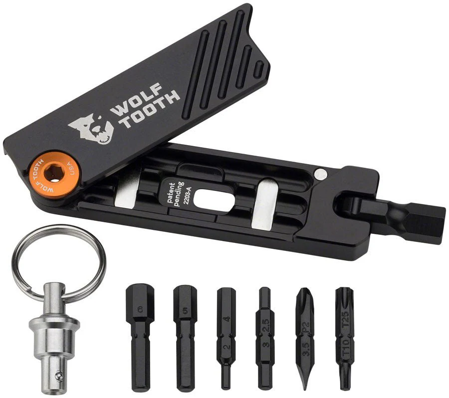Wolf Tooth 6-Bit Hex Wrench Multi-Tool with Keyring - Orange - Image 2