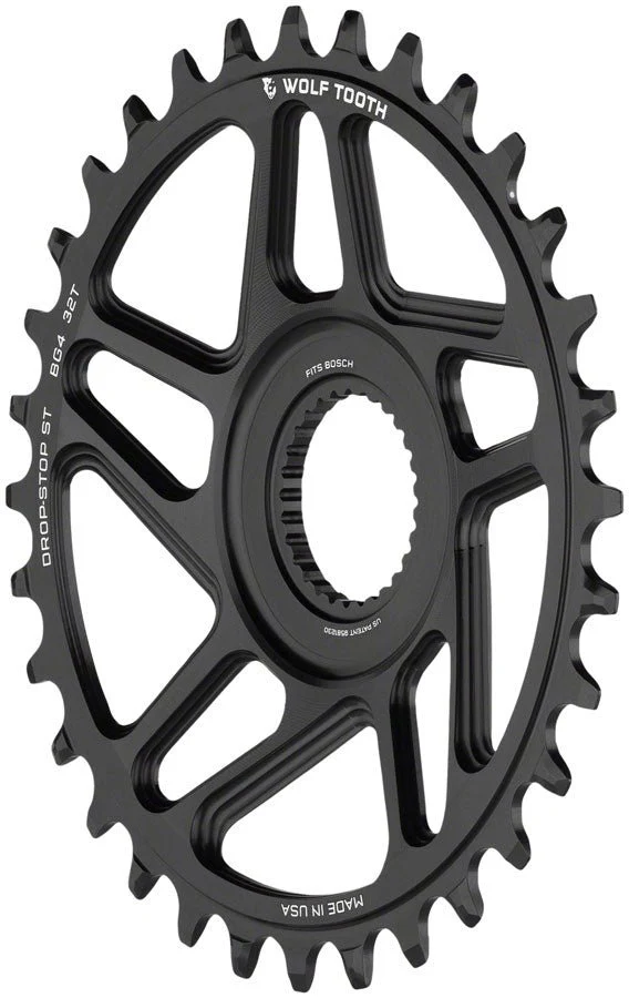 Wolf Tooth Bosch Gen 4 Direct Mount Chainring - Drop-Stop ST - 32T - Black - Image 2