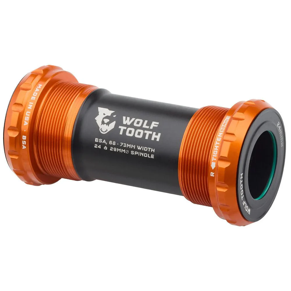 Wolf Tooth Bottom Bracket - BSA 68/73mm - 24mm Spindle - Orange