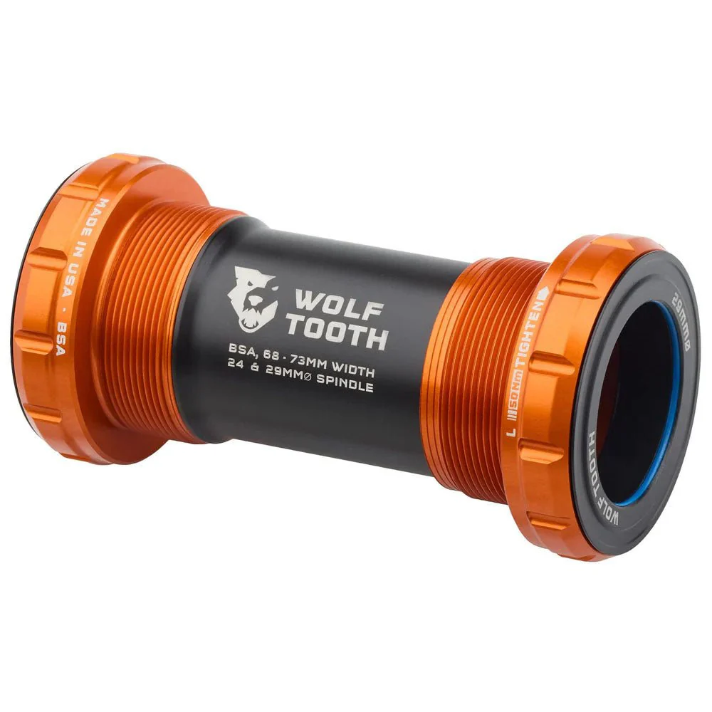 Wolf Tooth Bottom Bracket - BSA 68/73mm - 29mm Spindle - Orange