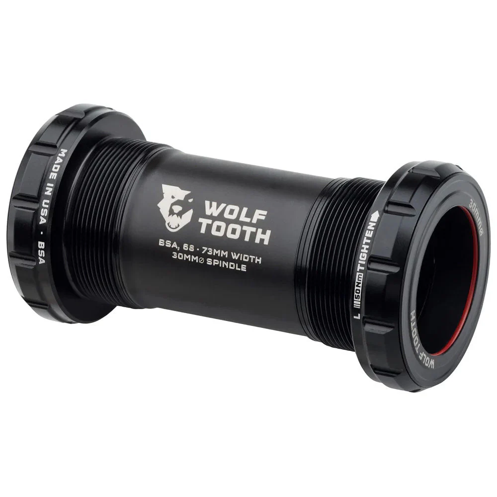 Wolf Tooth Bottom Bracket - BSA 68/73mm - 30mm Spindle - Black