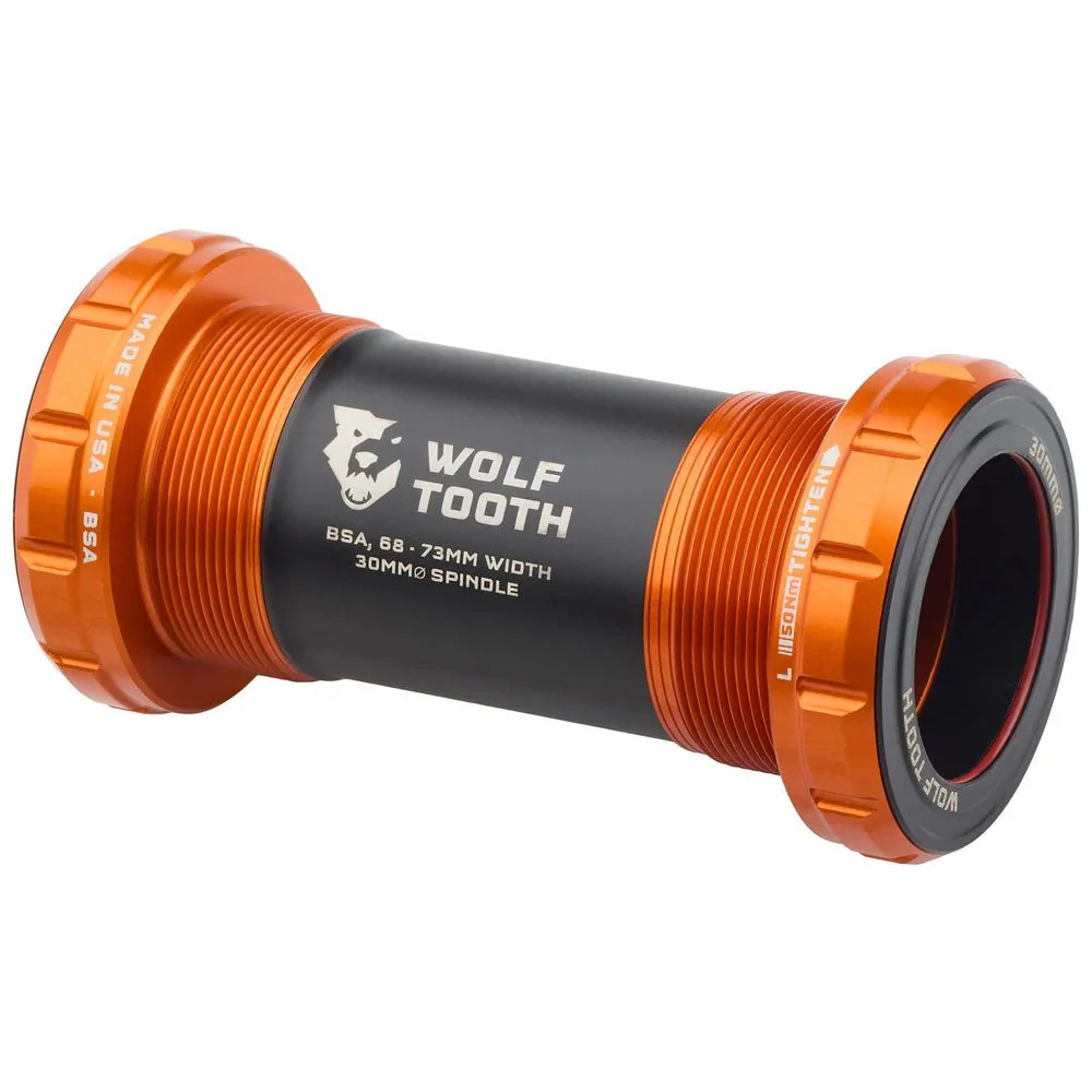 Wolf Tooth Bottom Bracket - BSA 68/73mm - 30mm Spindle - Orange