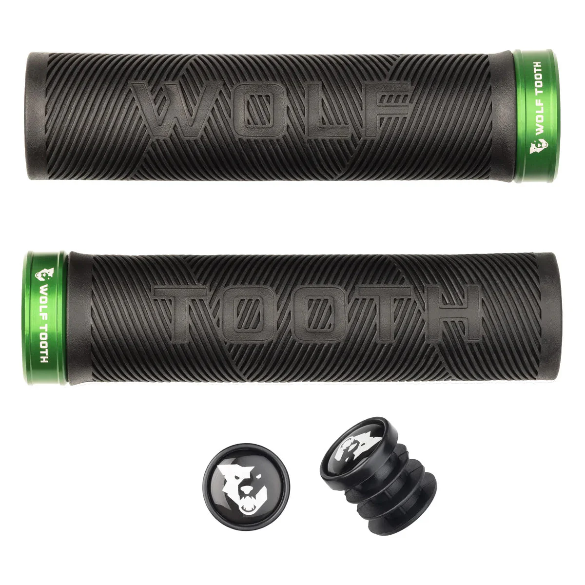Wolf Tooth Components Echo Lock-On Grip Set - Blk/Green