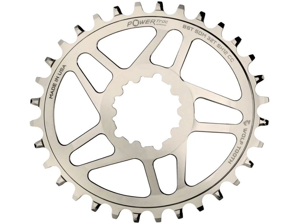 Wolf Tooth Components Elliptical Direct Mount Chainring for SRAM Cranks and Shimano 12spd Hyperglide+ Chains 32t Nickel