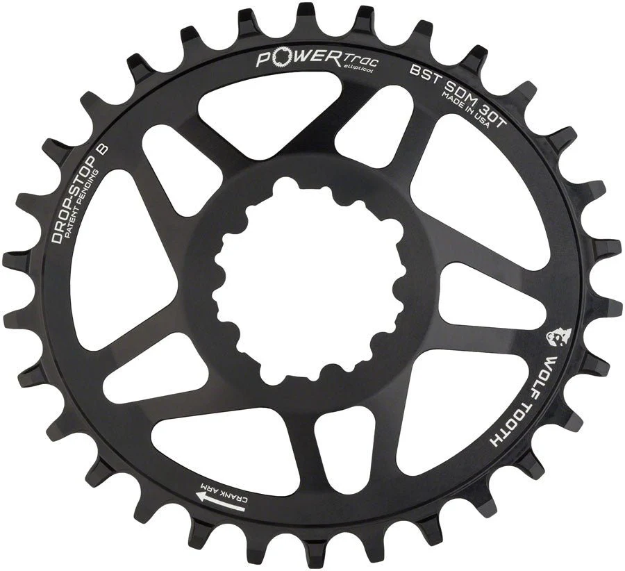 Wolf Tooth Elliptical Chainring - Drop-Stop B - SRAM 3-Bolt Direct Mount - 3mm Offset - 30t