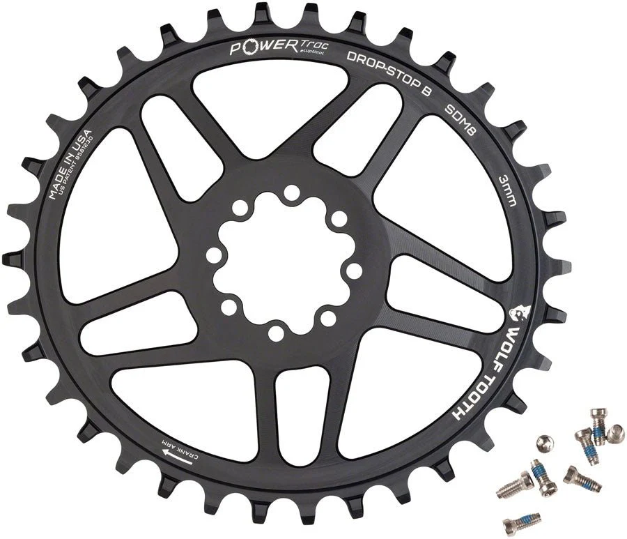 Wolf Tooth Elliptical Chainring - Drop-Stop B - SRAM 8-Bolt Direct Mount - 3mm Offset - 32t
