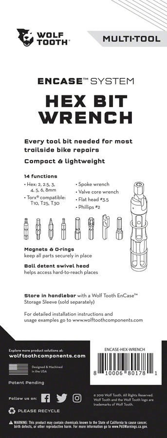 Wolf Tooth EnCase System Hex Bit Wrench Multi Tool - Image 3