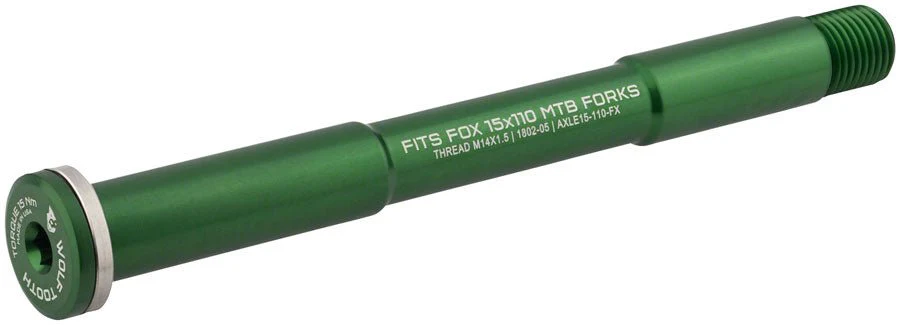 Wolf Tooth Front Thru Axle - FOX 15x110mm - Green