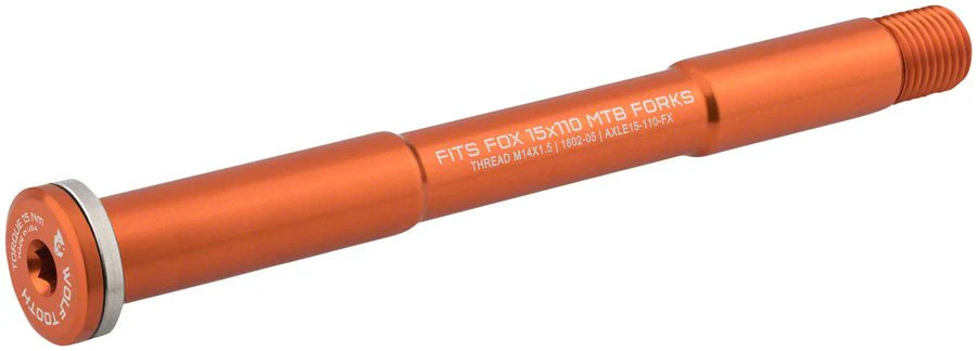 Wolf Tooth Front Thru Axle - FOX 15x110mm - Orange