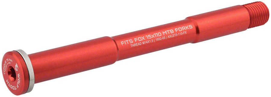 Wolf Tooth Front Thru Axle - FOX 15x110mm - Red