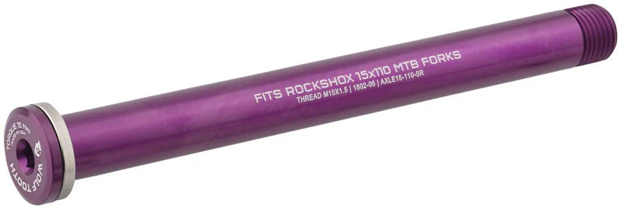 Wolf Tooth Front Thru Axle - RockShox 15x110mm - Purple
