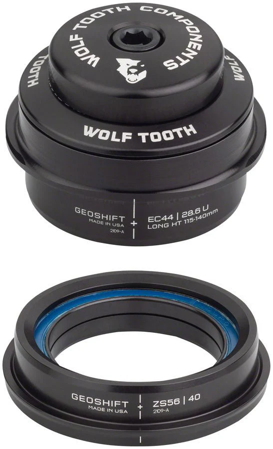 Wolf Tooth GeoShift Performance Angle Headset - 2 Deg Long EC44/ZS56 Black
