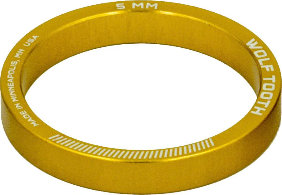 Wolf Tooth Headset Spacer 5 Pack 5mm Gold