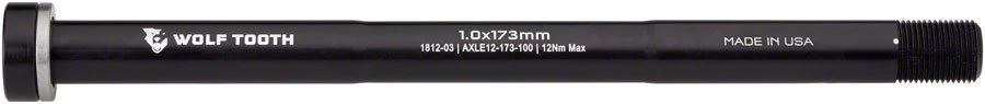 Wolf Tooth Rear Thru Axle - M12 1.0x173mm - Black - Image 2