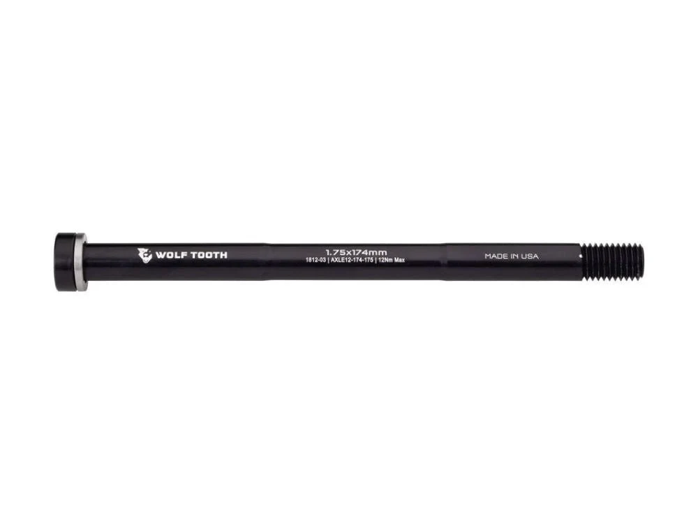 Wolf Tooth Rear Thru Axle - M12 1.75x174mm - Black - Image 2