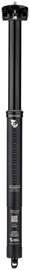 Wolf Tooth Resolve Dropper Seatpost - 31.6 200mm Travel Black