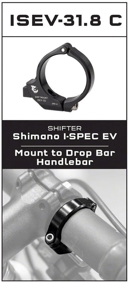 Wolf Tooth ShiftMount Drop Bar Clamp - I-Spec EV Shifter to 31.8mm Handlebar Clamp - Image 2