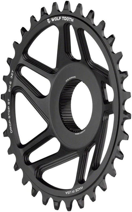 Wolf Tooth Shimano EP-8 Direct Mount Chainring - Drop-Stop ST - 34T - Black - Image 2