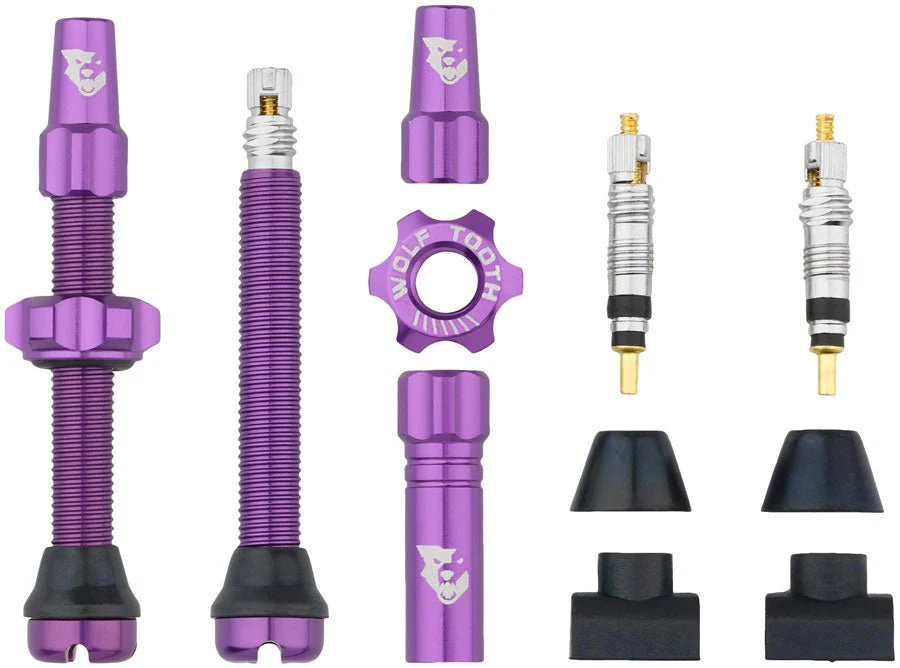 Wolf Tooth Tubeless Valve Stem Kit - 44mm Length - Purple