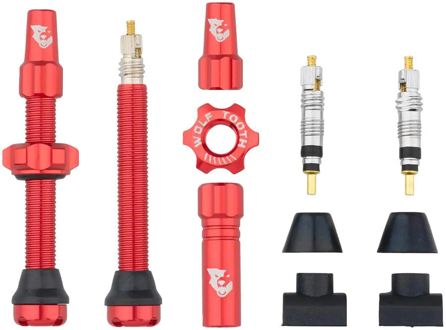 Wolf Tooth Tubeless Valve Stem Kit - 44mm Length - Red