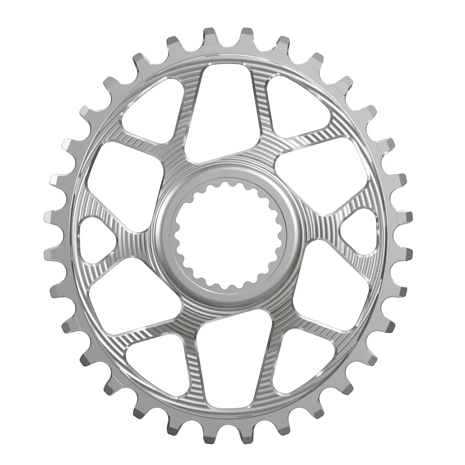 Works Components Oval Chainring - 32t Shimano DM - 3mm Offset - Silver