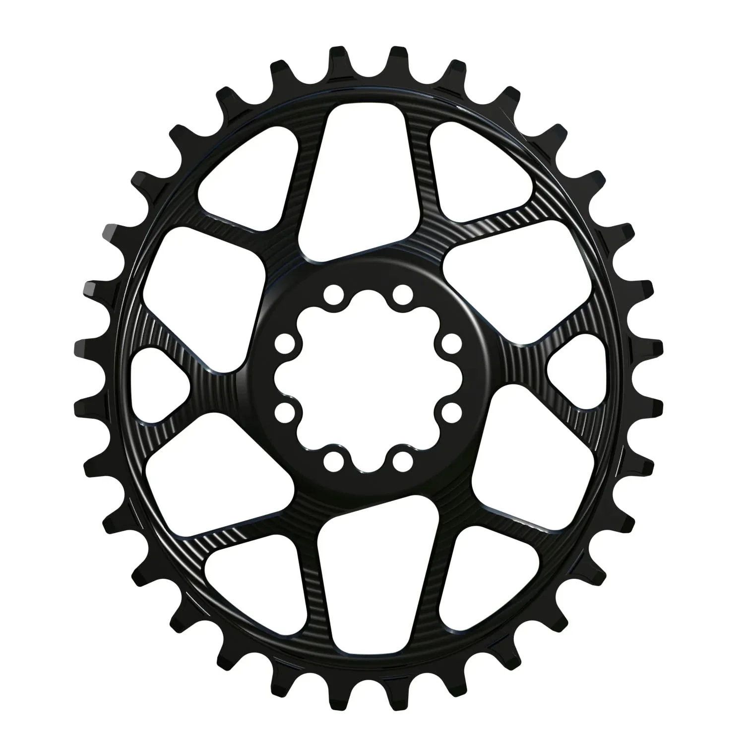 Works Components Oval Chainring - 32t - SRAM 8-Bolt - 3mm Offset - Black
