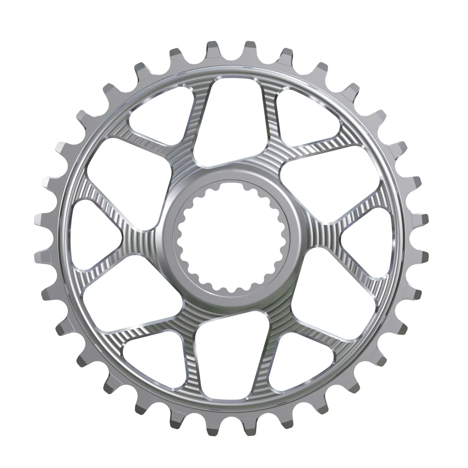 Works Components Round Chainring - 30t - Shimano DM - 3mm Offset - Silver