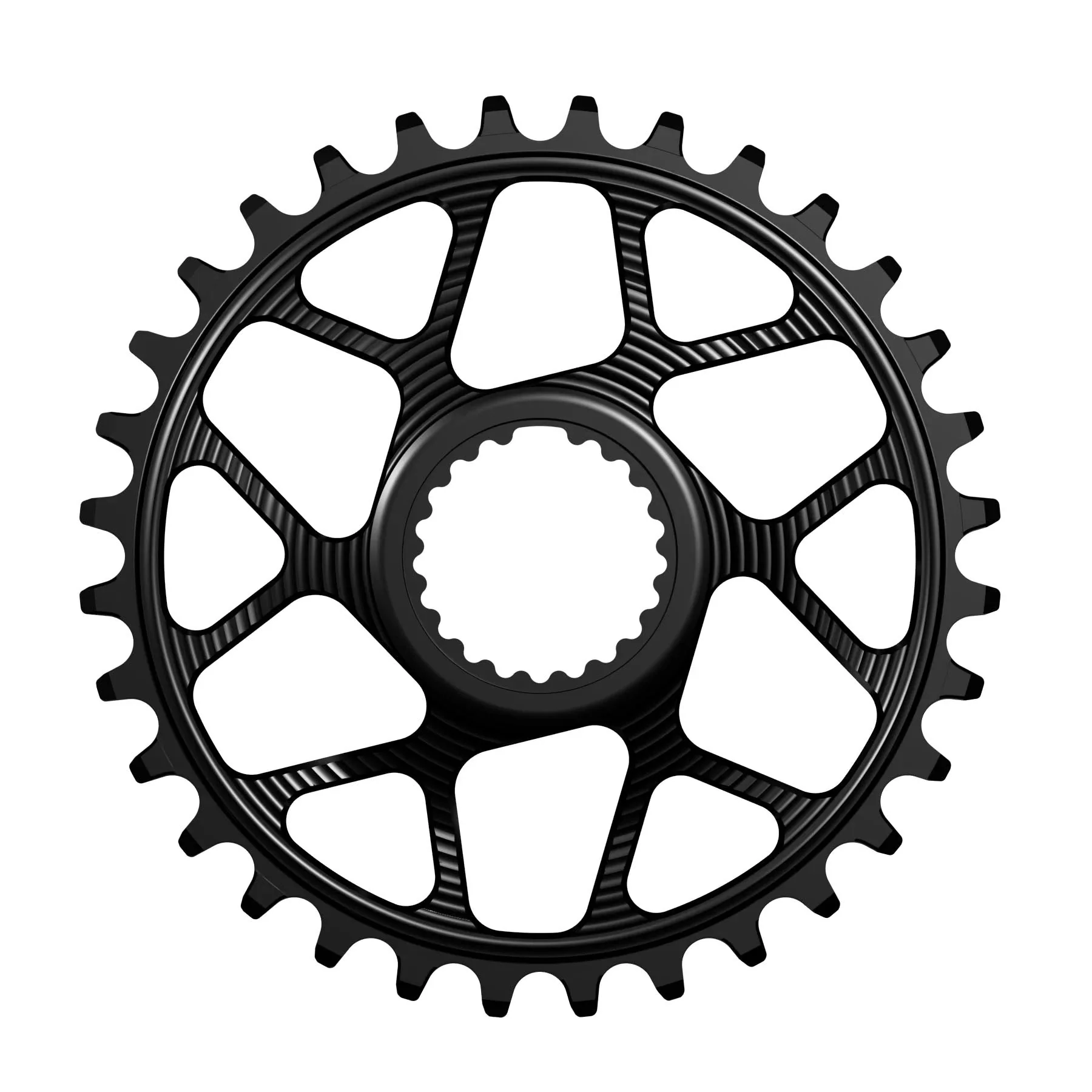Works Components Round Chainring - 34t - Shimano DM - 3mm Offset - Black