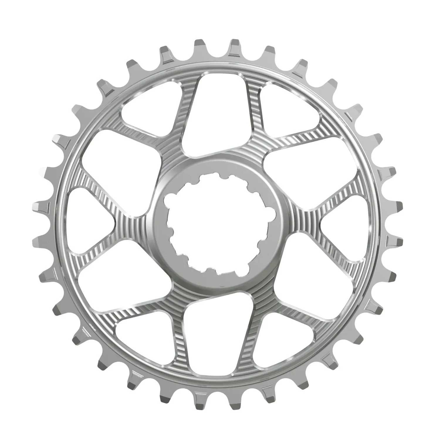 Works Components Round Chainring - 30t - SRAM 3-Bolt - 3mm Offset - Silver